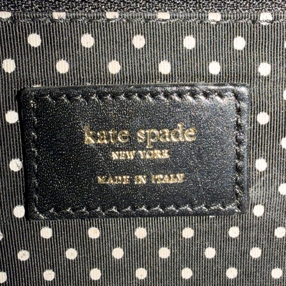 Kate Spade Made In Italy Vintage Handbag Nylon w/ Snake Skin Trim Polka Dot Int - Picture 4 of 17